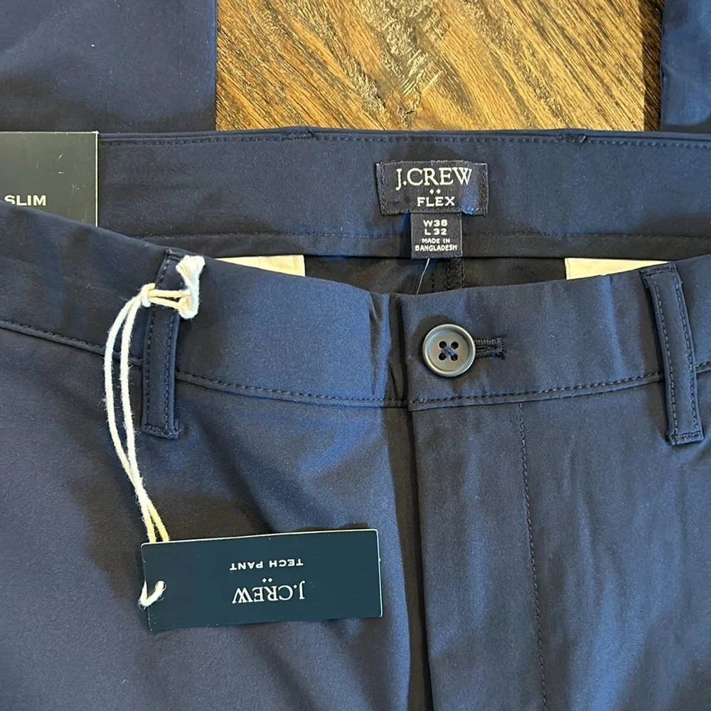 BNWT J Crew Slim Tech Pants in Navy Blue 36x32 - Picture 6 of 7